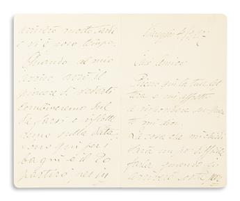 CARUSO, ENRICO. Group of 4 Autograph Letters Signed, Henry il Brutto or in full, to various recipients, in Italian or French,